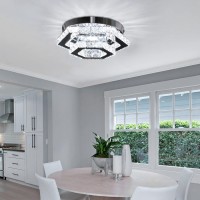 Cxgleaming Modern Led Chandelier Flush Mount Ceiling Light Fixture Crystal Chandeliers For Living Room Bedroom Dining Kitchen (6500K Cool White)