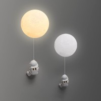 Led Moon Astronaut Wall Lamp 3D Printed Moon Wall Lighting Night Light Childrens Room Wall Light Fixture Decorative Wall Lamp For Bedroom, 3 Lighting, 15Cm59