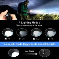 Blukar Flashlight Rechargeable High Lumens Tactical Flashlight Super Bright Small Led Flash Lightzoomable Adjustable Brightn