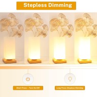 Floresita Vase Lamp Table Lamp Usb Charge Flower Lamp Vase Table Lamp Dimmable Bedside Lamp Frosted Glass Shade With Wood Base F