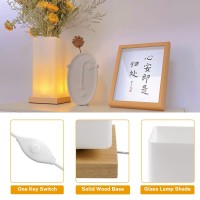 Floresita Vase Lamp Table Lamp Usb Charge Flower Lamp Vase Table Lamp Dimmable Bedside Lamp Frosted Glass Shade With Wood Base F