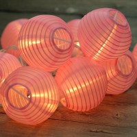 Yuletime Pink Lantern String Lights 10 Count Nylon Lantern On 76 White Wire Ul Listed 8 Spacing Endtoend Connectable Plug