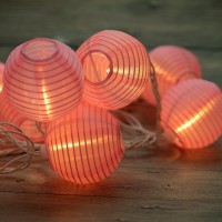 Yuletime Pink Lantern String Lights 10 Count Nylon Lantern On 76 White Wire Ul Listed 8 Spacing Endtoend Connectable Plug