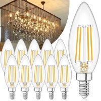 Winshine 10 Pack Dimmable E12 Led Bulb 2700K Warm White 4W Candelabra Light Bulbs 60 Watt Equivalent B11 Type B Small Base Lig