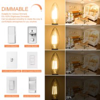 Winshine 10 Pack Dimmable E12 Led Bulb 2700K Warm White 4W Candelabra Light Bulbs 60 Watt Equivalent B11 Type B Small Base Lig