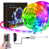 Wltoeoo Led Strip Lights, 32.8Ft Flexible Color Changing Rgb Led Wall Lights With Remote 44 Key, Diy Colors, Lights Strip For Bedroom,Kitchen, Party Halloween Christmas Decoration