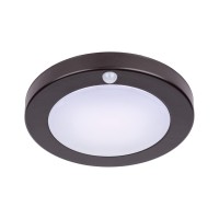 Lit-Path Led Motion Sensor Flush Mount Ceiling Lighting Fixture, Closet Light With Motion Sensor, 10.5W, 700 Lumen, 6.2 Inch, Anti-Rust Galvanized Housing, Bronze Finish 3000K 1-Pack