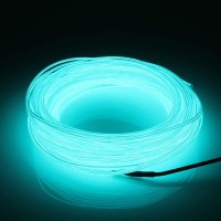 16.4Ft El Wire Neon Lights Kit With Portable Aa Battery Inverter For Halloween, Christmas, Party Decoration (Ice Blue, 16.4Ft/5M, Battery Not Included)