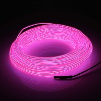 Ilebygo 16.4Ft El Wire Neon Lights Kit With Portable Aa Battery Inverter For Halloween, Christmas, Party Decoration (Pink, 16.4Ft/5M, Battery Not Included)