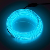 Ilebygo 16.4Ft El Wire Neon Lights Kit With Portable Aa Battery Inverter For Halloween, Christmas, Party Decoration (Blue, 16.4Ft/5M, Battery Not Included)