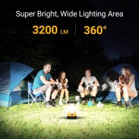 Camping Lantern 3200Lm Bright Camping Lights 4600Mah Power Bank Rechargeable Led Lantern Lantern Flashlight For Power Outag