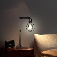 Conca Industrial Steampunk Table Lamp Edison Bulb Metal Ablack 196X117X535 Inches 3 Lbs E26 Base 800 Lumen 120V