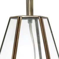 Transparent Triagonal Table Lamp Brass