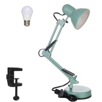 Gupuzm Led Desk Lamp With Clamp - Swing Arm Desk Lamp With 1 Led Cold Light Bulbs 6500K - Adjustable Table Lamp,Used For Office, Work, Study, Dormitory Reading And Eye Protection Desk Lamp (Green-01)