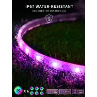 Outdoor Led Light Strips Waterproof, 100Ft (6 Rolls Of 16.4Ft) Ultra Long Ip65 Led Strip Lights With App Remote Controller, 5050 Rgb Music Sync Color Changing Led Lights For Bedroom, Outdoor Decor