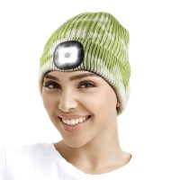 Led Beanie With Light, Unisex Rechargeable Led Headlamp Hat, Warm Knit Hat For Winter Safety, Head Light For Outdoor Dog Walking,Gifts For Men Women Dad