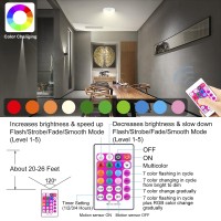 Luxsway Led Motion Sensor Ceiling Light Shower Light Battery Operated With Remote Control 10 Color Changing Wireless Shower Acce