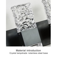 Oylyw Black Bathroom Light Fixtures Crystal Bathroom Vanity Light 3 Light Over Mirror Modern Led Wall Light For Bathroom