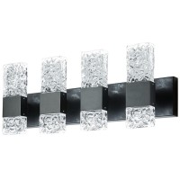 Oylyw Black Bathroom Light Fixtures Crystal Bathroom Vanity Light 4 Light Over Mirror Modern Led Wall Light For Bathroom