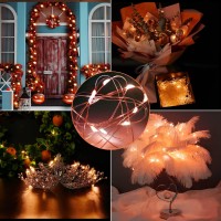 12 Pack Orange Fairy Lights Battery Operated 7Ft 20Led Valentines Day Lights Battery Operated Waterproof Silver Wire For Diy Be