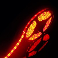 Hauty Red Waterproof Led Strip Light 16Ft/5M Smd 2835 300 Leds 12V Flexible Cuttable Led Tape (No 12V Power Plug/Adapter)