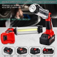 Cordless Led Work Light For Milwaukee 18V M18 Liion Battery Hiesuan 35W 2000Lm Outdoor Flashlight Portable Camping Lanterns Wi