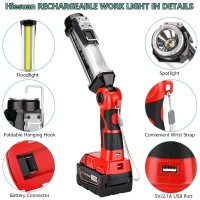 Cordless Led Work Light For Milwaukee 18V M18 Liion Battery Hiesuan 35W 2000Lm Outdoor Flashlight Portable Camping Lanterns Wi