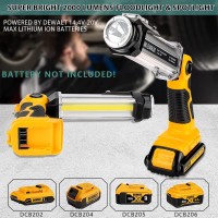 For Dewalt Flashlight 20V For Dewalt Light 35W 2000Lm Portable Light With 3 Modes Lighting Usba Charging Port Hook For Car