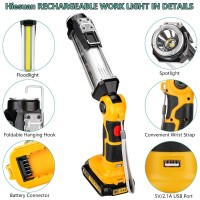 For Dewalt Flashlight 20V For Dewalt Light 35W 2000Lm Portable Light With 3 Modes Lighting Usba Charging Port Hook For Car