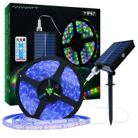 Solar Led Strip Lights Outdoor, 16.4Ft 280Leds, Solar Powered Blue Light Led Strip With 8 Lighting Modes Ip67 Waterproof 2835 Smd Rope Lights For Garden Trees Christmas Party Decor