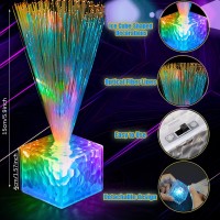 Amylove 16 Pieces Mini Fiber Optic Lamps Bulk 55 Inch Small Led Light Up Centerpieces For Table Decorations With Crystal Base B