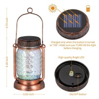 Outdoor Garden Decor 4 Pack Solar Lantern Waterproof Warmwhite Mason Jar Hanging Lights Porch Decorative For Garden Yard Patio