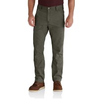 Carhartt Mens Rugged Flex Relaxed Fit Canvas Double-Front Utility Work Pant, Moss, 36 X 34