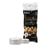 Pami Premium Long-Lasting Tealight Candles 16-Piece Bag] - Unscented Tea Candles With 25 Hours Burning Time- Paraffin Tealights With Beautiful Flame- Round Candles Perfect For Votive Candle Holders