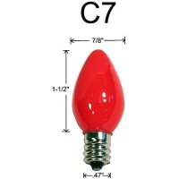 Creative Hobbies 25 Pack C7 Led Green Replacement Light Bulbs For Christmas Light Strings, 0.7W Ceramic Led Vintage Light Bulbs For C7 Outdoor String Lights - E12 Candelabra Base