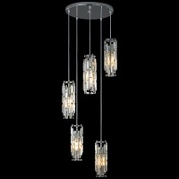 Lmqnine Pendant Light Chrome Modern Pendant Light Fixtures Mini Crystal Chandeliers Adjustable 5Light Pendant Lighting For K