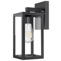 Huadeec Outdoor Wall Lantern Exterior Waterproof Wall Sconce Light Fixture With E26 Base Socket Antirust Matte Black Finish And