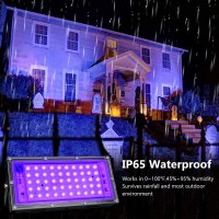 Indmird 2 Pack 50W Black Lights Blacklight Flood Light With Plug And Switchfor Glow Party Halloween Fluorescent Poster Body