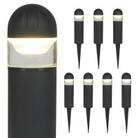 Mulandi Led Landscape Bollard Pathway Light, 2W, Dc 12V Low Voltage Path Lighting Outdoor Waterproof, Die-Casted Aluminum Housing For Garden Light, 3000K Warm White Pack Of 8