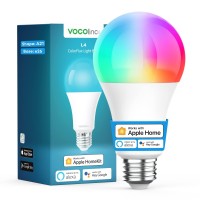 Vocolinc Smart Light Bulb Works With Apple Homekit, Alexa, Google Home, Dimmable Wifi Smart Bulbs, 850 Lumens, E26 Led Smart Bulb 60 Watt Equivalent, A21, 2200K-7000K Rgbw, 9.5W, 1 Pack