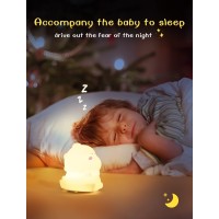 Chwares Night Light For Kids Dinosaur Nursery Night Lights With Battery 7 Color Table Lamp Room Decor Usb Rechargeable Cute