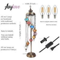 Asylove Turkish Lamp 9 Globe Mosaic Floor Lamp Mosaic Standing Lamp 9 Globe Mosaic Moroccan Lamps Floor Lamp For Decorative Hom