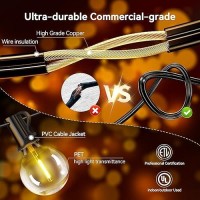 Xurisen Outdoor String Lights With Dimmer 355Ft Led Patio Lights For Outside 151 Shatterproof G40 Globe Bulbs Ul Listed Ip65