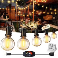 Xurisen Outdoor String Lights With Dimmer 355Ft Led Patio Lights For Outside 151 Shatterproof G40 Globe Bulbs Ul Listed Ip65