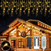 Binbinled Christmas Lights Outdoor, 48Ft 480 Led Icicle String Lights New Upgraded With 96 Drops, 8 Modes Remote Dimmable Waterproof Icicle Lights For Holiday Christmas Decorations (Unconnectable)