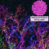 66Ft 200 Led Pink String Lights, Pink Christmas Lights Plug In, Indoor Outdoor Connectable 8 Modes Clear Wire Twinkle Fairy String Lights For Xmas Tree Wedding Bedroom Valentine'S Day Party