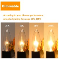 Brightever Vintage Incandescent Light Bulbs 40Watt B10 380 Lumens, Clear Dimmable E12 Edison Candelabra Lightbulbs, Decorative Candle Bulbs For Chandeliers, Ceiling Fan, 2500K Warm White 12-Pack