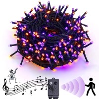 Rotu Halloween String Lights Outdoor With Music Sync Spooky Sounds 300 Led 1148 Ft Indoor Fairy String Lights Waterproof For Ha