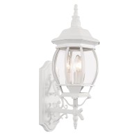 Krychiler Outdoor Wall Lantern, Wall Sconce Porch Lighting Fixture Exterior Wall Lantern Waterproof Sconce Porch Lights Wall Mount (White, 3-Light)