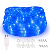 Areful 32Ft Blue Led Rope Lights Outdoor Indoor, Flexible Connectable Rope Lighting, Waterproof Decor Lighting For Game Rooms, Yard, Garden, Pool, Activity, Party